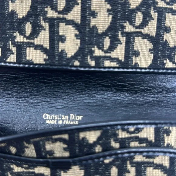 Christian Dior Monogram Black & Tan Envelope Small Clutch Wallet - Picture 6 of 9